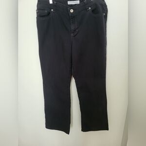 Chico's Platinum Denim 10P 10 Petite Bootcut 1.5 Short‎ Black Jeans High Rise